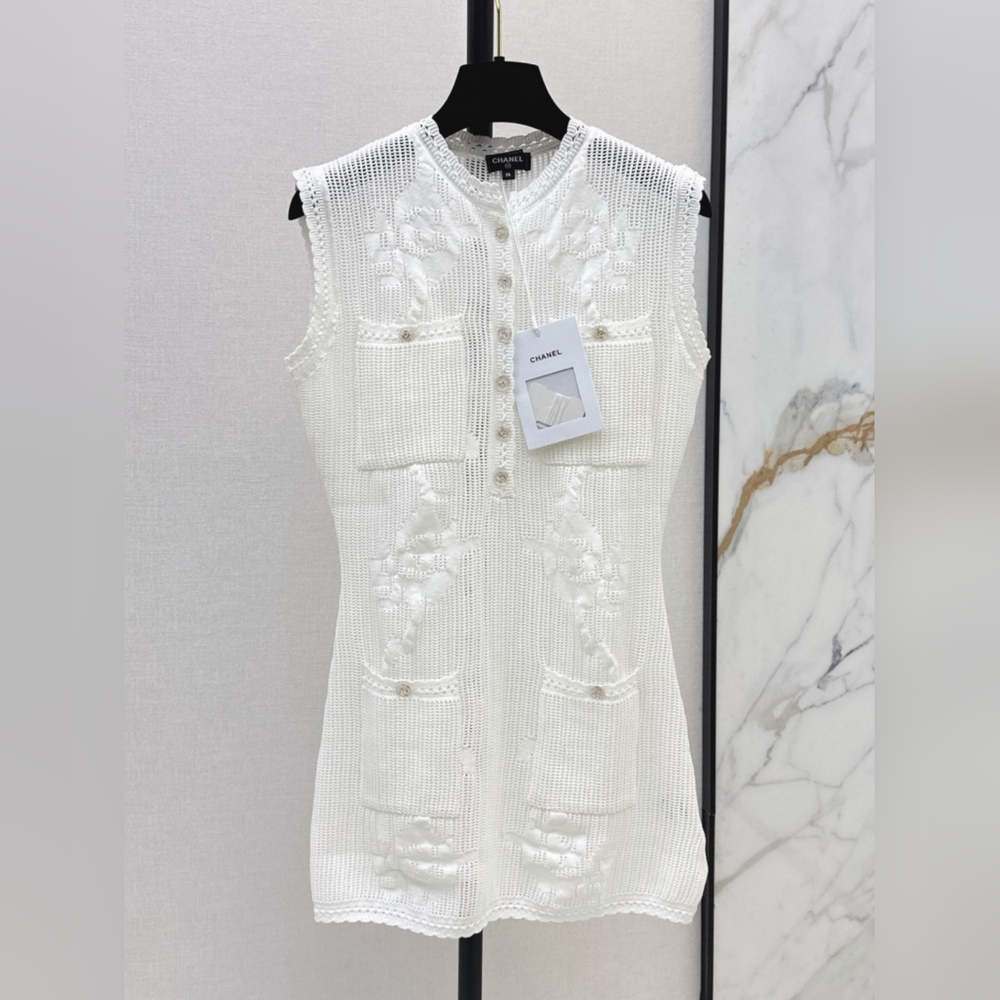 CHANEL Knit Sleeveless Dress